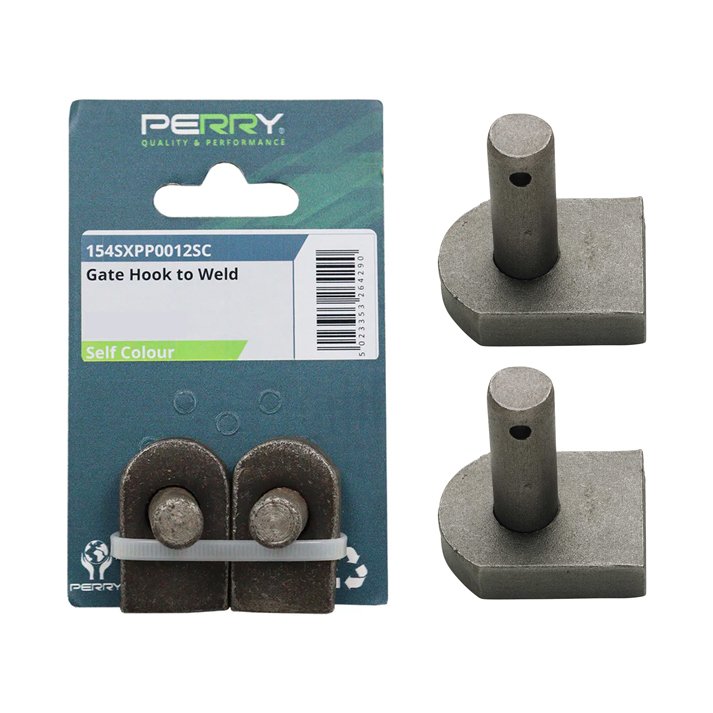 Perry 19mm No.154/S Gate Hooks to Weld with Straight End Base Pack of 2 S/C