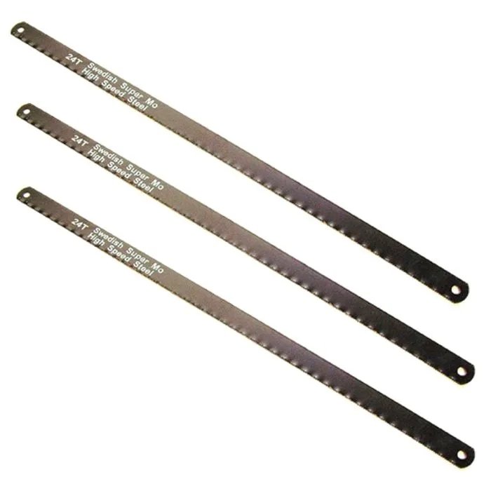 FIVE HACKSAW BLADES 24tpi (12inch/300mm) ON A CARD 1925P
