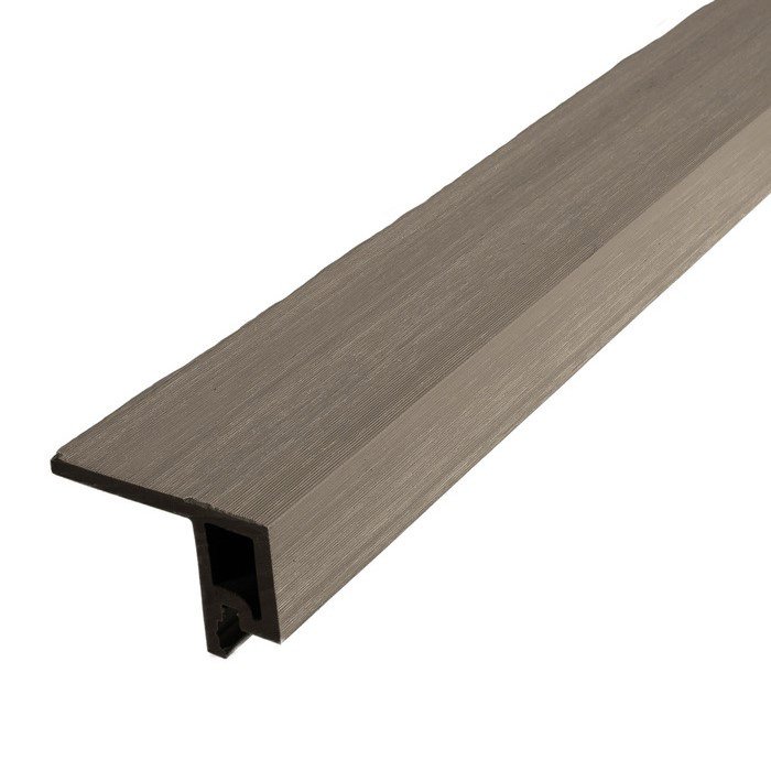 Linear Slatted Start/End Trim 2.9m Driftwood 49x76mm for Tippers Composite Cladding