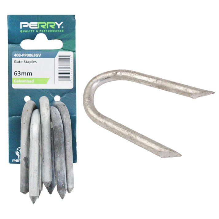 Perry 63mm 2½" No.408 Gate Staples (7mm) - (5 pack) Galvanised