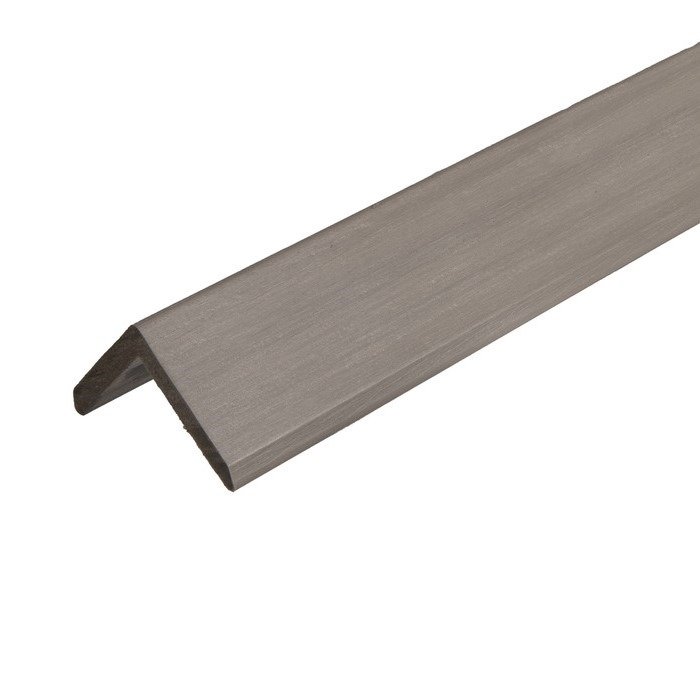 Linear Slatted L Trim 2.9m Driftwood 50x50mm for Tippers Composite Cladding